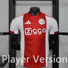Player Version 25-26 Ajax Home Red&White Thailand Soccer Jersey AAA-888