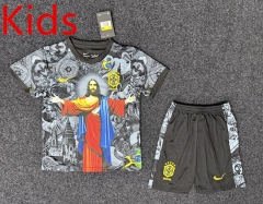 25-26 Special Edition Jesus Red Portrait Edition Brazil SC Gray Kids/Youth Soccer Uniform-5526