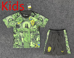 25-26 Special Edition Jesus Portrait Edition Brazil SC Green Kids/Youth Soccer Uniform-5526