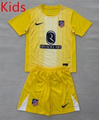 2025-2026 Atletico Madrid Goalkeeper Yellow Kids/Youth Soccer Uniform-AY