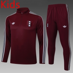 Retro Version 25-26 Ajax Dark Red Kids/Youth Soccer Tracksuit-815