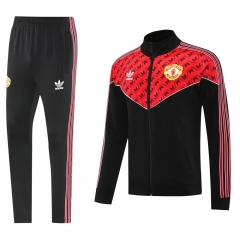 2025-2026 Manchester United Black Thailand Soccer Jacket Uniform-LH
