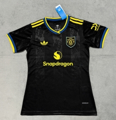 25-26 Manchester United 2nd Away Black Women Thailand Soccer Jersey AAA-4506