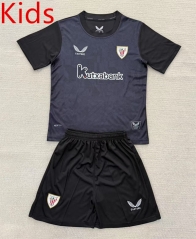 25-26  Athletic Bilbao Goalkeeper Black Kids/Youth Soccer Unifrom-AY
