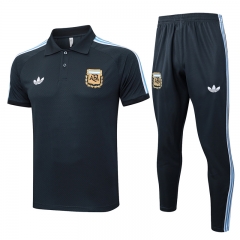 25-26 Retro Version  Argentina Dark Grey Thailand Polo Uniform-815