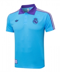 Retro Version 2025-2026 Real Madrid Light Blue Thailand Polo-815
