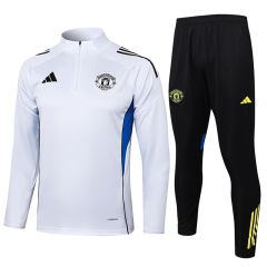 25-26 Manchester United White Thailand Soccer Tracksuit-815