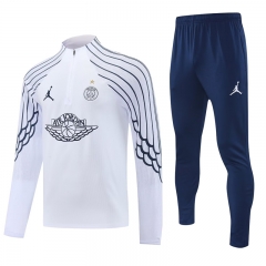 25-26 Paris SG White Thailand Soccer Tracksuit -4627