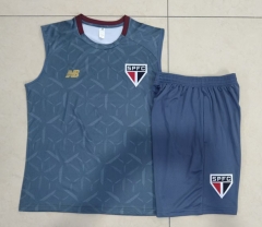 25-26 Sao Paulo Futebol Clube Grey Inkjet Vest-sleeve Thailand Soccer Tracksuit -815