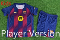 Player Version 25-26 Barcelona Home Red&Blue Kids/Youth Soccer Uniform-9926
