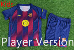 Player Version 25-26 Barcelona Home Red&Blue Kids/Youth Soccer Uniform-9926