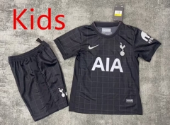 2025-26 Tottenham Hotspur Away Black (with chest advertisement) Kids/Youth Soccer Uniform-2483