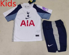 2025-26 Tottenham Hotspur Home White (with chest advertisement) Kids/Youth Soccer Uniform-507