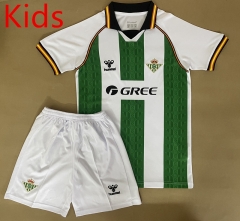 25-26 Real Betis Home White&Green Kids/Youth Soccer Uniform-6486