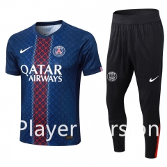 Player Version 2025-26 Paris SG Royal Blue Short-sleeve Thailand Soccer Tracksuit -9926