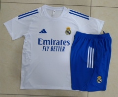 25-26 Real Madrid White Short-sleeved Thailand Soccer Tracksuit-815