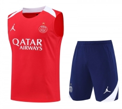 25-26 Paris Red Thailand Short-sleeve Soccer Jersey Uniform AAA-4627