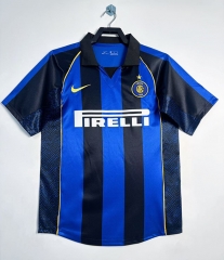 Retro Version 01-02 Inter Milan Home Blue&Black Thailand Soccer Jersey AAA-811
