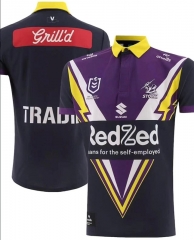 (S-5XL) 2025 Melbourne Home Black&Purple Thailand Rugby Shirt