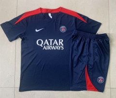 2025-26 Paris SG Cyan Short-sleeve Thailand Soccer Tracksuit-815