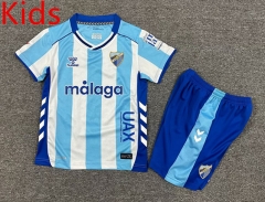 25-26 Málaga CF Home Blue&White Kids/Youth Soccer Uniform-7809