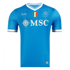 （(S-4XL   With patch and sponsor）2025-2026 Napoli Home Blue Thailand Soccer Jersey AAA-0485