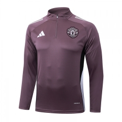 2025-2026 Manchester United Grey&Purple Thailand Soccer Tracksuit-815