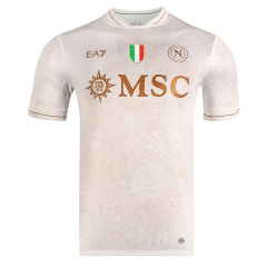 (S-4XL) With patch and sponsor）2025-2026 Napoli Away Beige Thailand Soccer Jersey AAA-0485