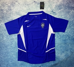 Retro Version 2002 Brazil Home Blue Thailand Soccer Jersey AAA-6950
