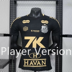 Player Version 2025-2026 Santos FC Black&Gold Thailand Soccer Jersey AAA-888