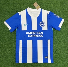 (S-4XL) 25-26 Brighton & Hove Home Blue&White Thailand Soccer Jersey AAA-403