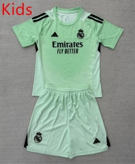 2025-2026 Real Madrid Goalkeeper Light Green Kids/Youth Soccer Uniform-AY