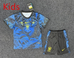 25-26 Special Edition Brazil Blue&Black Kids/Youth Soccer Uniform-GB