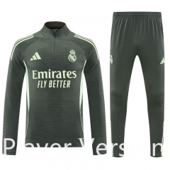 Player Version 25-26 Real Madrid Dark Green Thailand Soccer Tracksuit-7411