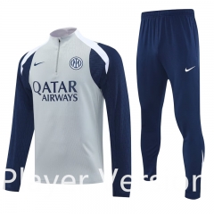 Player Version 25-26 Inter Milan Light Grey Thailand Soccer Tracksuit-4627
