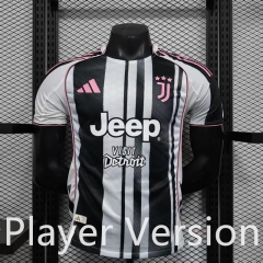 Player Version 25-26 Advertising Edition Juventus Home Black&White Thailand Soccer Jersey AAA-888