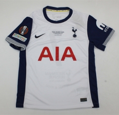 (S-4XL) With Patches 2024-2025 Tottenham Hotspur Home White #25 Winners Thailand Soccer Jersey AAA