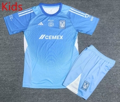 2025-26 Tigres UANL Goalkeeper Blue Kids/Youth Soccer Uniform-912