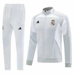 2025-2026 Real Madrid Light Grey Thailand Soccer Jacket Uniform-LH