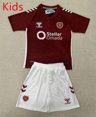 25-26 Heart of Midlothian Home Red Kids/Youth Soccer Uniform-AY