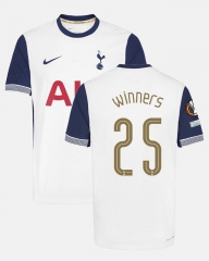 (S-4XL) With Patches 2024-2025 Tottenham Hotspur Home White #25 Winners Thailand Soccer Jersey AAA