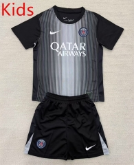 25-26 Paris SG Goalkeeper Black Kids/Youth Soccer Uniform-AY