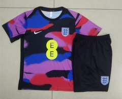 25-26 England Color Short-sleeved Thailand Soccer Tracksuit-815