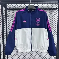 (S-3XL) 25-26 Arsenal White&Blue Thailand Soccer Trench Coat-GB