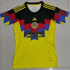 2025-2026 Club America Home Yellow Thailand Women Soccer Jersey AAA-4442