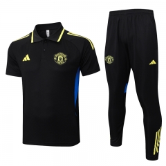 25-26 Manchester United Black Thailand Polo Uniform-815