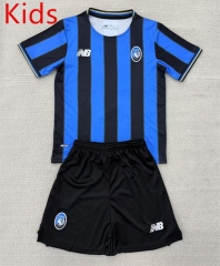 25-26 Atalanta BC Home Blue&Black Kids/Youth Soccer Uniform-AY