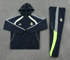 25-26  Real Madrid Royal Blue Thailand Soccer Coat Uniform With Hat-7411