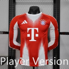 Player Version 2025-2026 Bayern München Home Red&White LS Thailand Soccer Jersey AAA-888