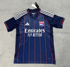 (S-4XL) 25-26 Olympique Lyonnais Away Blue Thailand Soccer Jersey AAA-4506